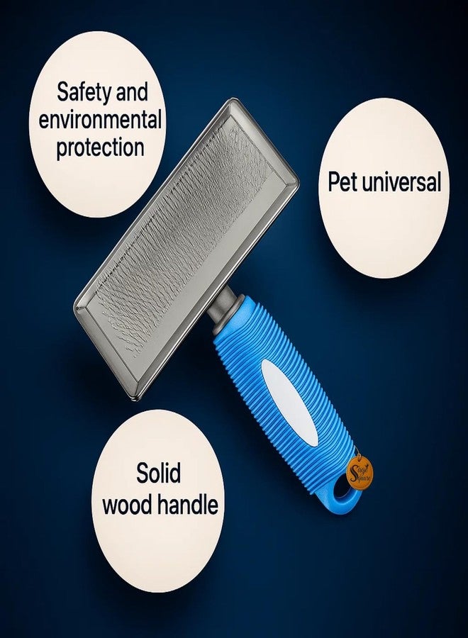 سايج سكوير مشط سيج سكوير المعدني لإزالة الشعر الزائد للكلاب والقطط، مقاس 16 سم | مزيل شعر الحيوانات الأليفة من الفولاذ المقاوم للصدأ بمقبض ناعم | يفك التشابك ويزيل العقد ويقلل من تساقط الشعر | أداة عناية مناسبة لجميع السلالات وأنواع الفراء - Image 4